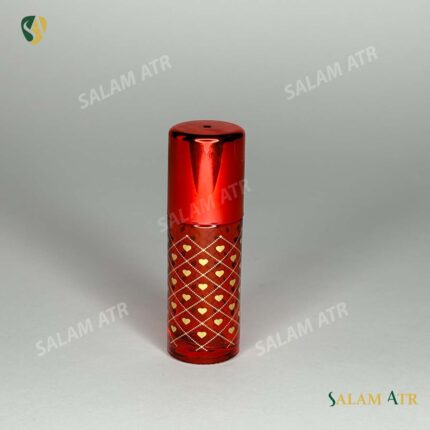 شيشه عطر قلبی استوانه ای قرمز