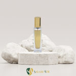 شیشه عطر بارالان مکعب ایزی کریمپ 30 میل مدل 4850T با درب استوانه‌ای طلایی با بکگراند