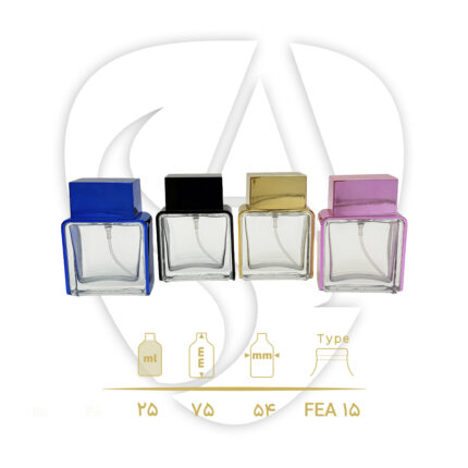 ابعادشیشه عطر ایفوریا 25 میل مدل PT374T با اسپری پیچی