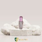 شیشه عطر خمره‌ای ۱۵ میل رنگی صورتی مدل FX22C با بک گراند