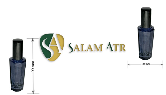 ابعاد شیشه عطر خمره‌ای ۱۵ میل رنگی مدل FX22C