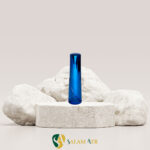 شیشه عطر شمعی ۱۵ میل رنگی آبی مدل PT045C با بک گراند