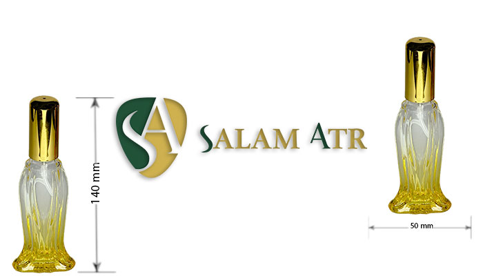 سایز شیشه عطر فرشته ۱۵ میل با درب UV مدل AZ110