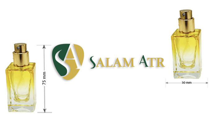 ابعاد شیشه عطر ناسوماتو ۱۵ میل رنگی مدل PT904C