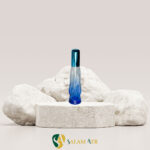 شیشه عطر ارگانزا ۲۲ میل با درب UV مدل AZ109 آبی با بکگراند