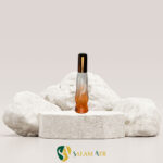 شیشه عطر ارگانزا ۲۲ میل با درب UV مدل AZ109 نارنجی با بکگراند