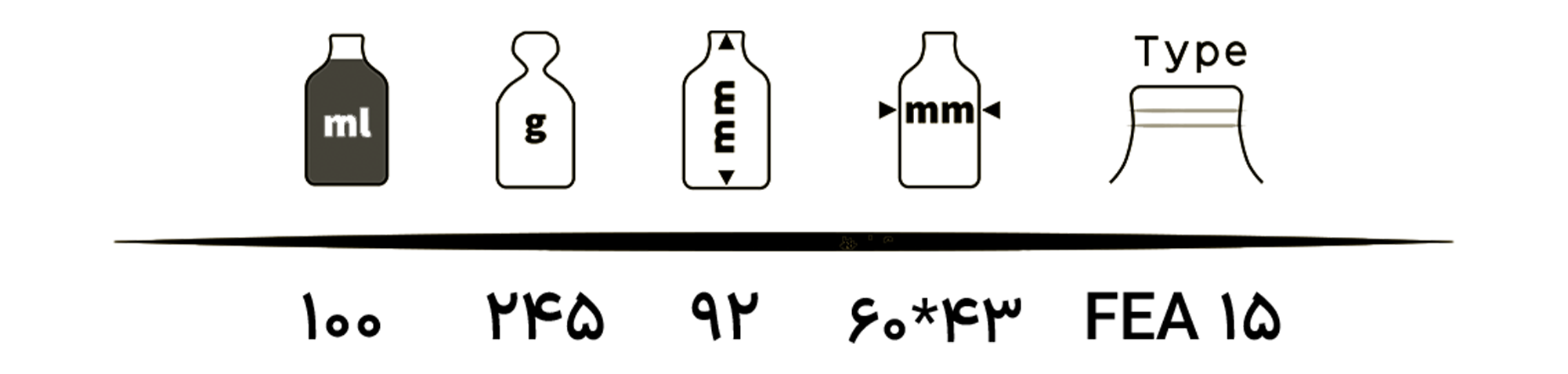مشخصات شیشه عطر TP100-0017 شفاف 100 میل