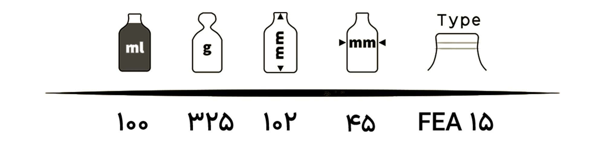 مشخصات شیشه عطر TP100-020 شفاف 100 میل 