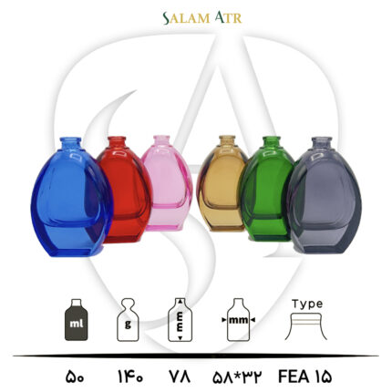 شیشه عطر TP50-0005 رنگی 50 میل با مشخصات