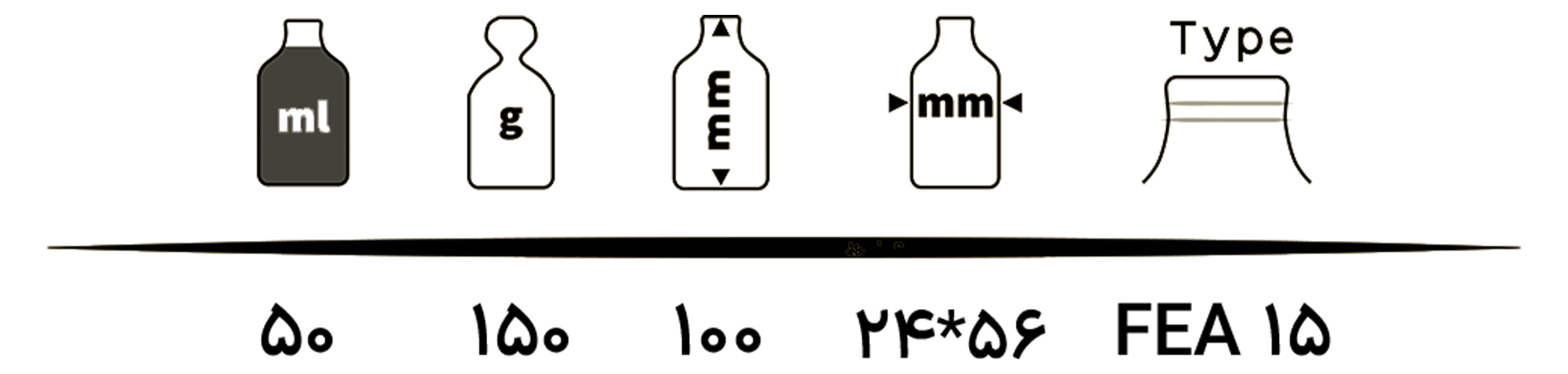 مشخصات شیشه عطر TP50-0006 شفاف 50 میل