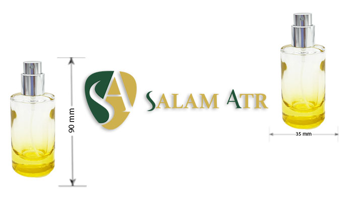 ابعاد شیشه عطر استوانه رنگی ۲۰ میل کد AZY-16-5