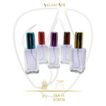 شیشه عطر مستطیل تخت 30 میل دهنه 18 با والف پلاستیکی کد AZ111 با مشخصات