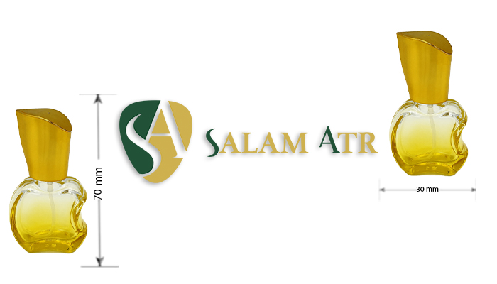 ابعاد شیشه عطر طرح اپل رنگی ۱۰ میل کد PT077C