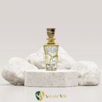 شیشه عطر RCR طلاکوب مربع برجسته 150 میل کد azy-16-18 طرح (1) برروی سنگ