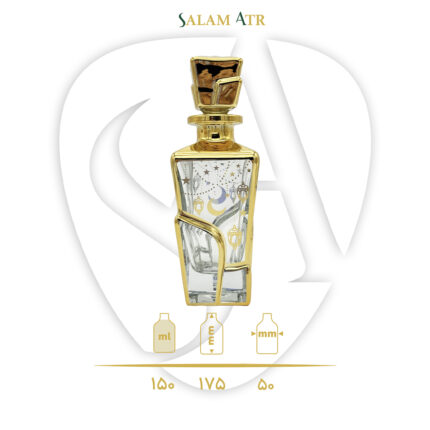 شیشه عطر RCR طلاکوب مربع برجسته 150 میل کد azy-16-18 طرح (2) با مشخصات