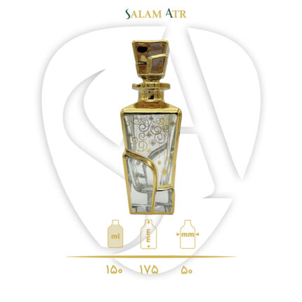 شیشه عطر RCR طلاکوب مربع برجسته 150 میل کد azy-16-18 طرح (3) با مشخصات