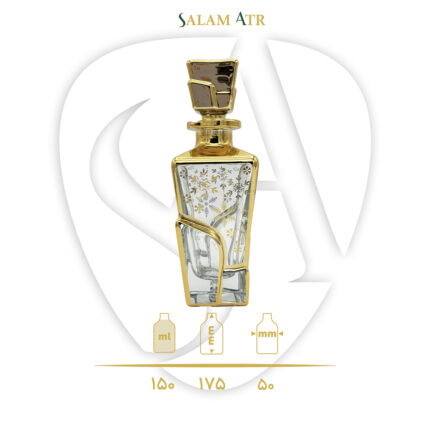 شیشه عطر RCR طلاکوب مربع برجسته 150 میل کد azy-16-18 طرح (4) با مشخصات
