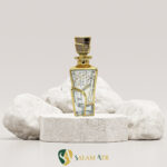 شیشه عطر RCR طلاکوب مربع برجسته 150 میل کد azy-16-18 طرح (4) برروی سنگ