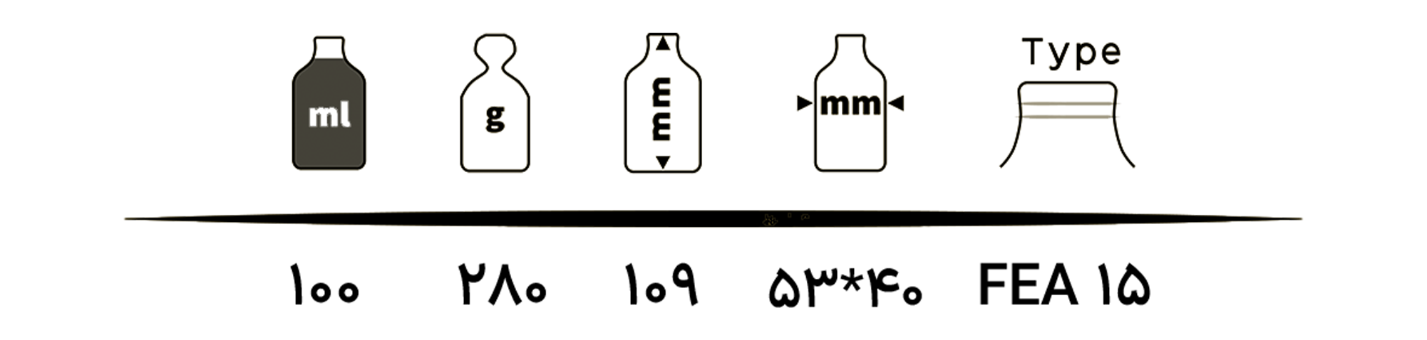 مشخصات شیشه عطر TP100-0001 شفاف 100 میل