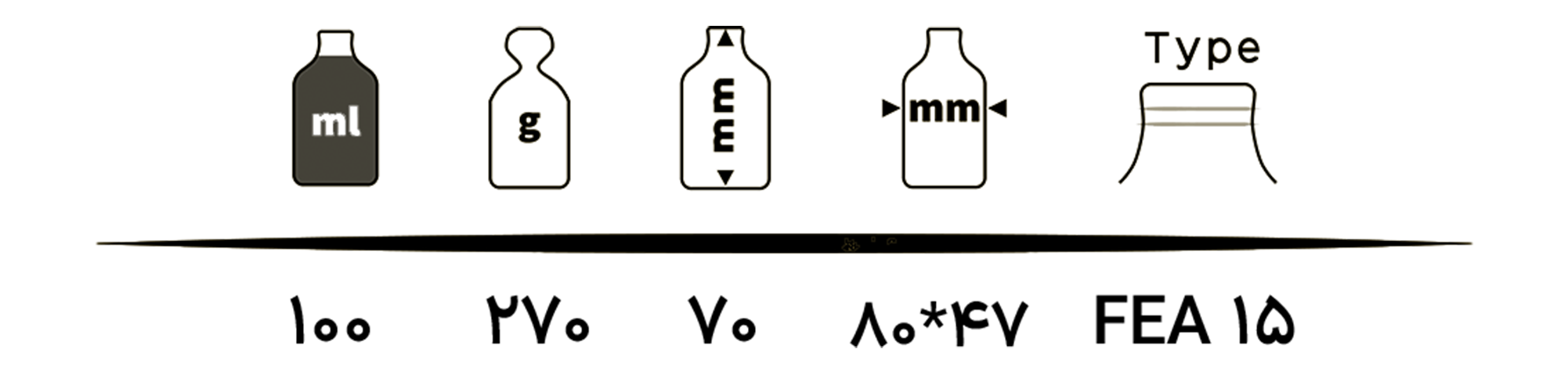 مشخصات شیشه عطر TP100-0016 شفاف 100 میل