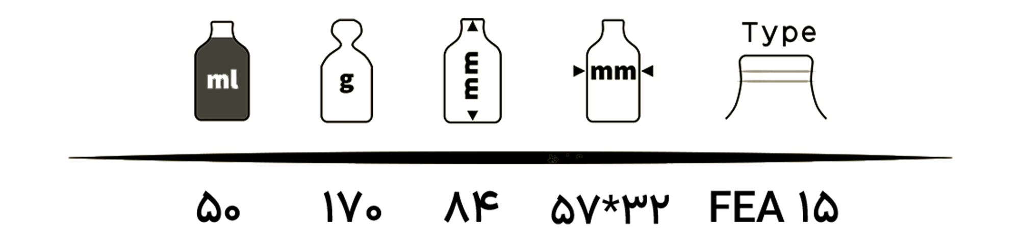 مشخصات شیشه عطر TP50-0003 شفاف 50 میل