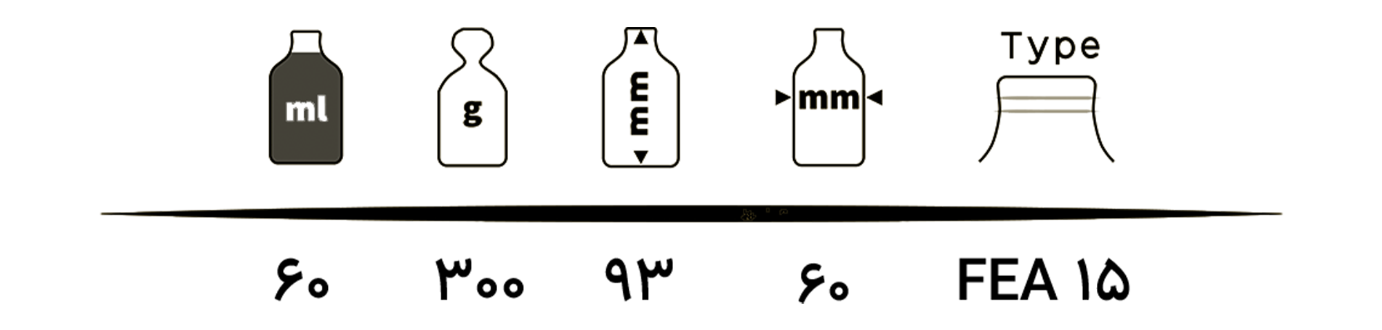 مشخصات شیشه عطر TP60-012 شفاف 50 میل