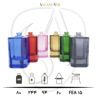 شیشه عطر TP80-003 رنگی 80 میل با مشخصات