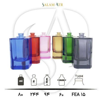 شیشه عطر TP80-003 رنگی 80 میل با مشخصات