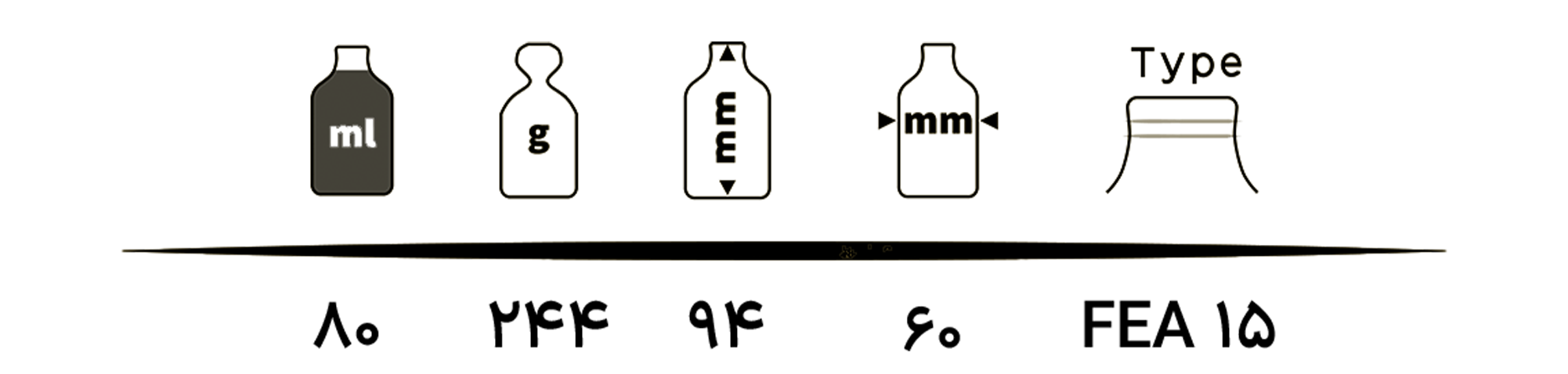 مشخصات شیشه عطر TP80-003 شفاف 80 میل