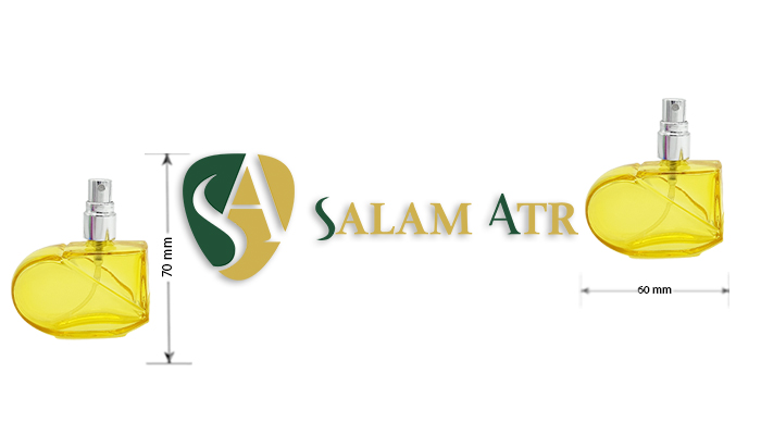 ابعاد شیشه عطر قلبی UV ۳۰ میل کد AZY-16-13