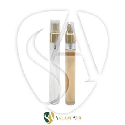 شیشه عطر ویال 10 میل با کپ و والف فلزی طلایی کد LG08T