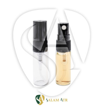 شیشه عطر ویال 3 میل پیچی با کپ و والف شفاف و مشکی