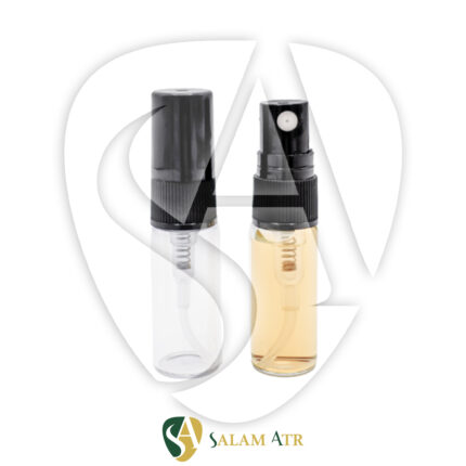 شیشه عطر ویال 3 میل پیچی با کپ و والف شفاف و مشکی