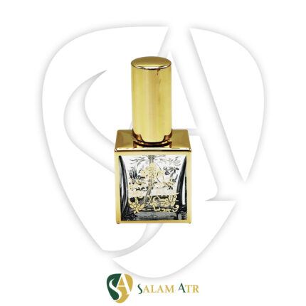 شیشه عطر مربع طلاکوب 10 میل کد AZY-17-04