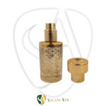 شیشه عطر طرح استوانه طلاکوب 20 میل کد AZY-17-07 درب باز